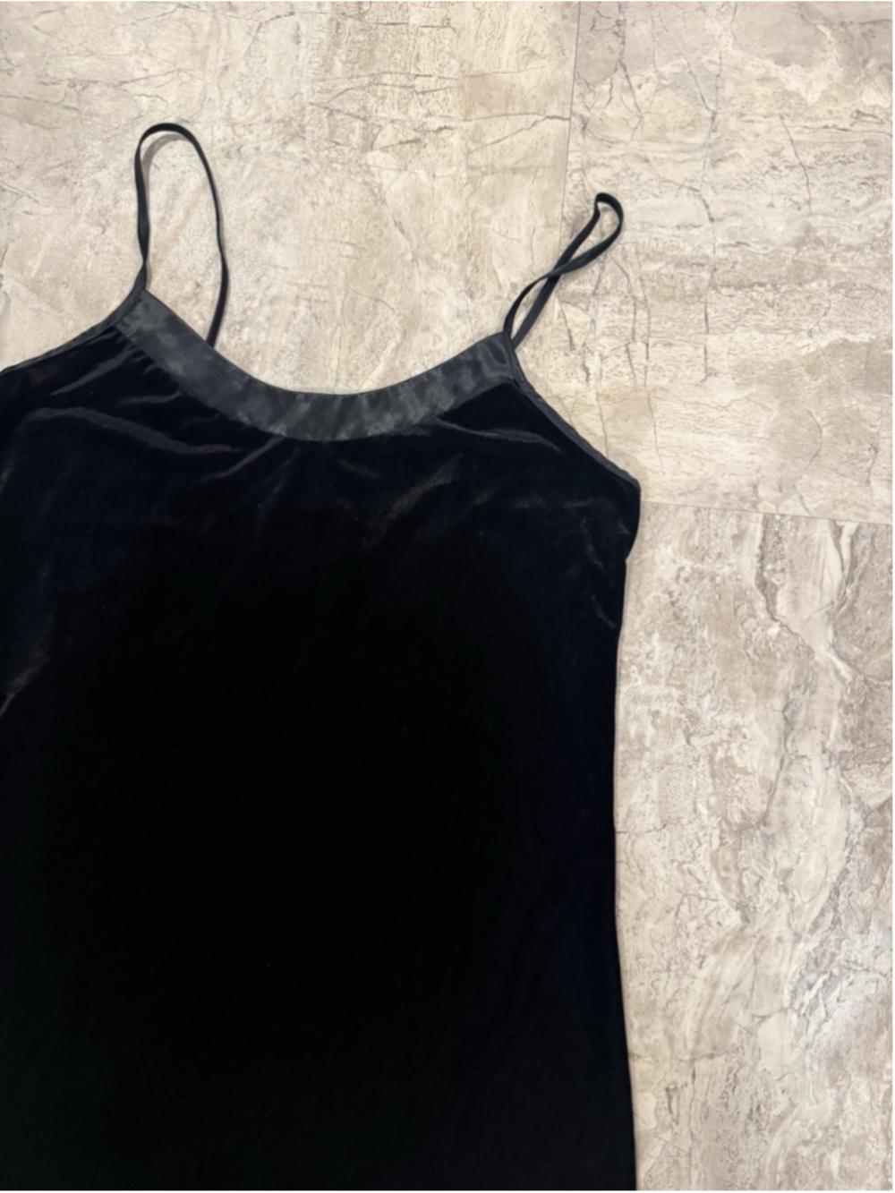 VTG 90s Black Velvet California Dynasty Slip Nightgown Grunge Whimsi Sz S